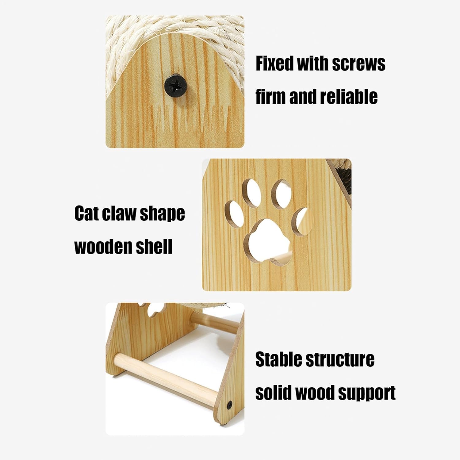 猫用爪とぎボール | サイザル麻ボール付き猫用爪とぎおもちゃ | 爪とぎロープボール | 天然サイザル麻のホイール 爪やすり用 中型