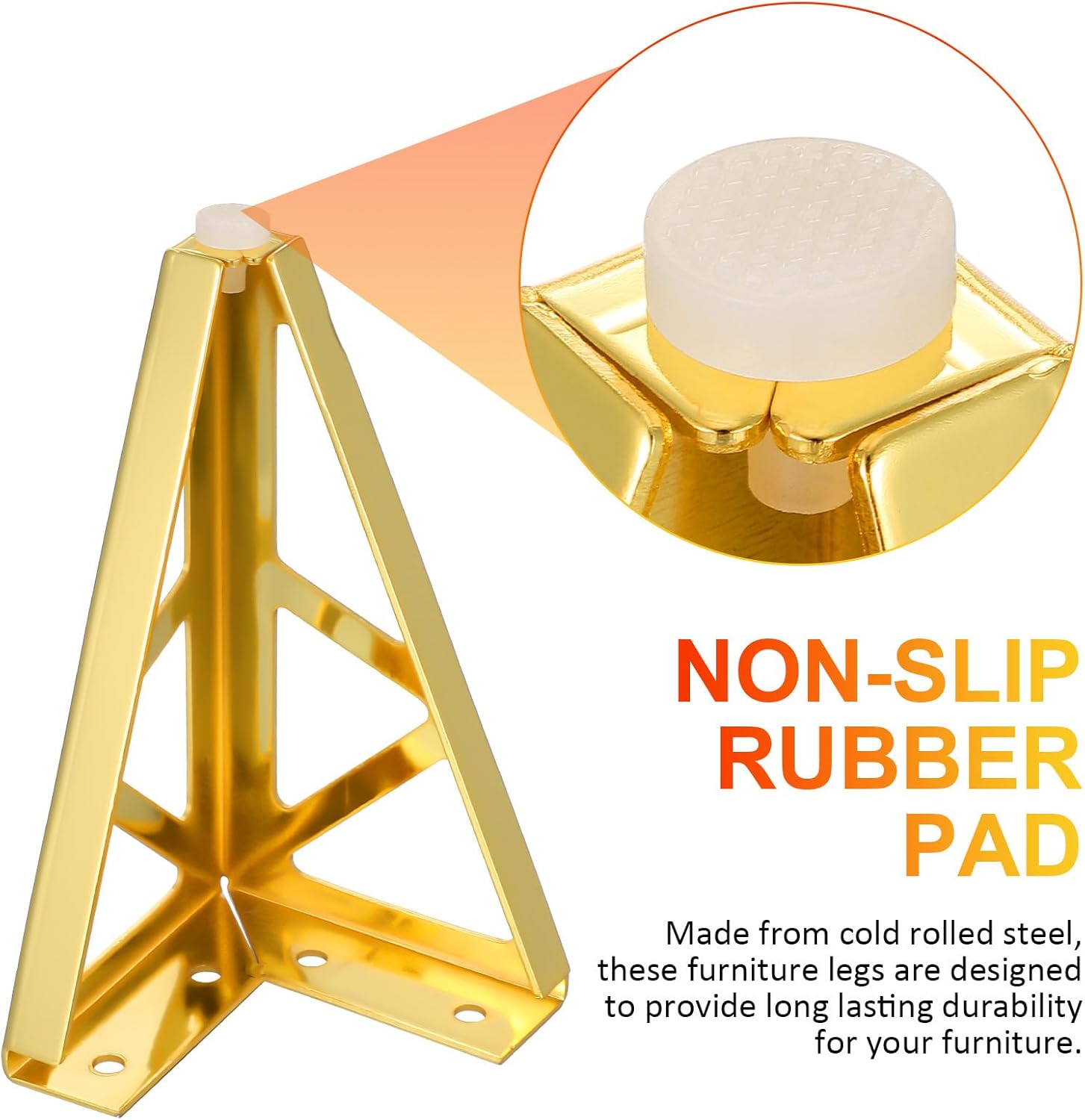 Gatuida 4 Pcs Metal Sofa Legs Furniture Feet Replacement, 15.5cm Titanium Hexagonal Coffee Table and Cabinet Support Legs for Couch, Bed, Dresser, Heavy Duty Furniture Hardware