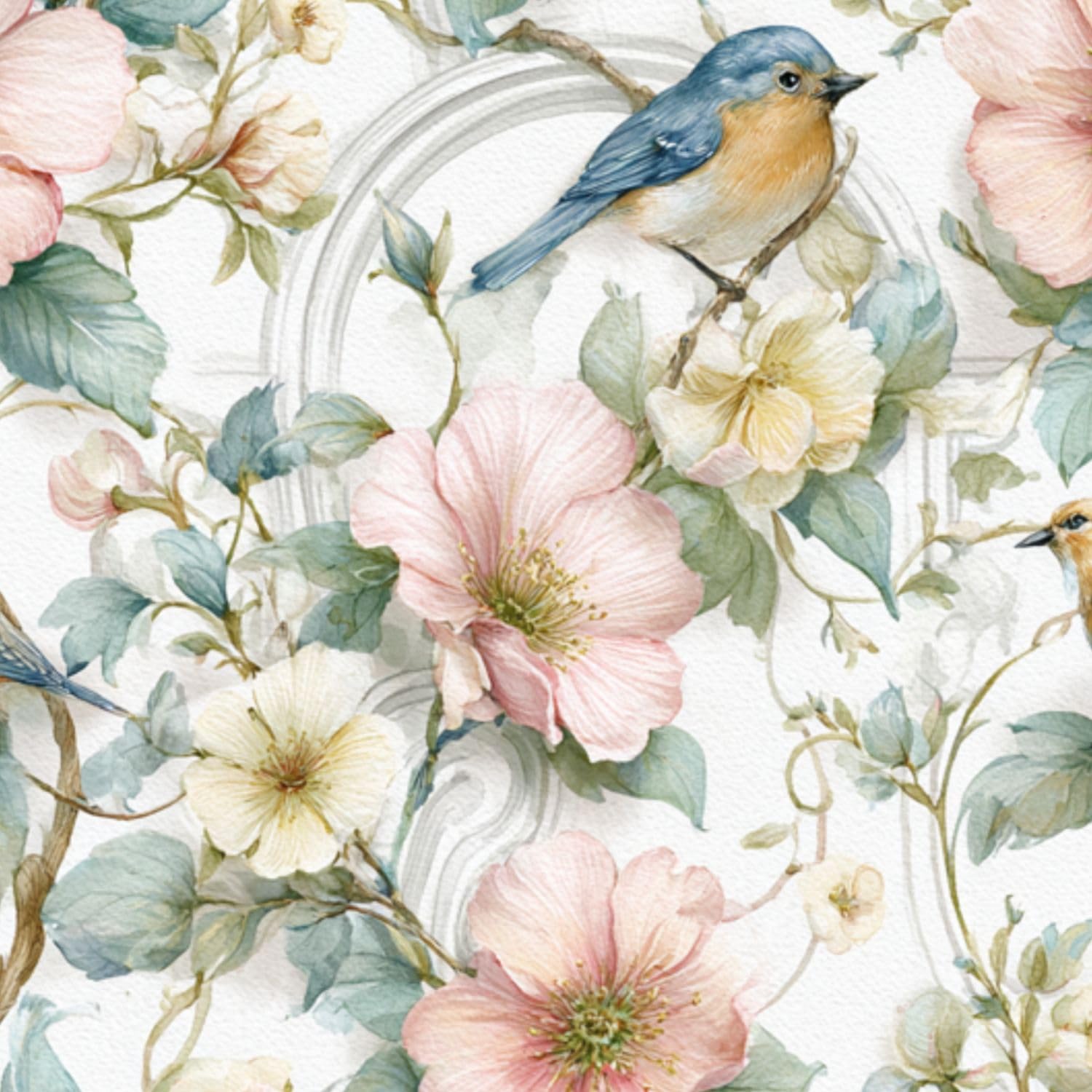 DERUINVAIO Self Adhesive Feature Removable Vintage Cottagecore Wildflower Peel and Stick Vinyl Wallpaper Roll, Sticky Lining Paper for Bedroom, Living Room, Kitchen Walls