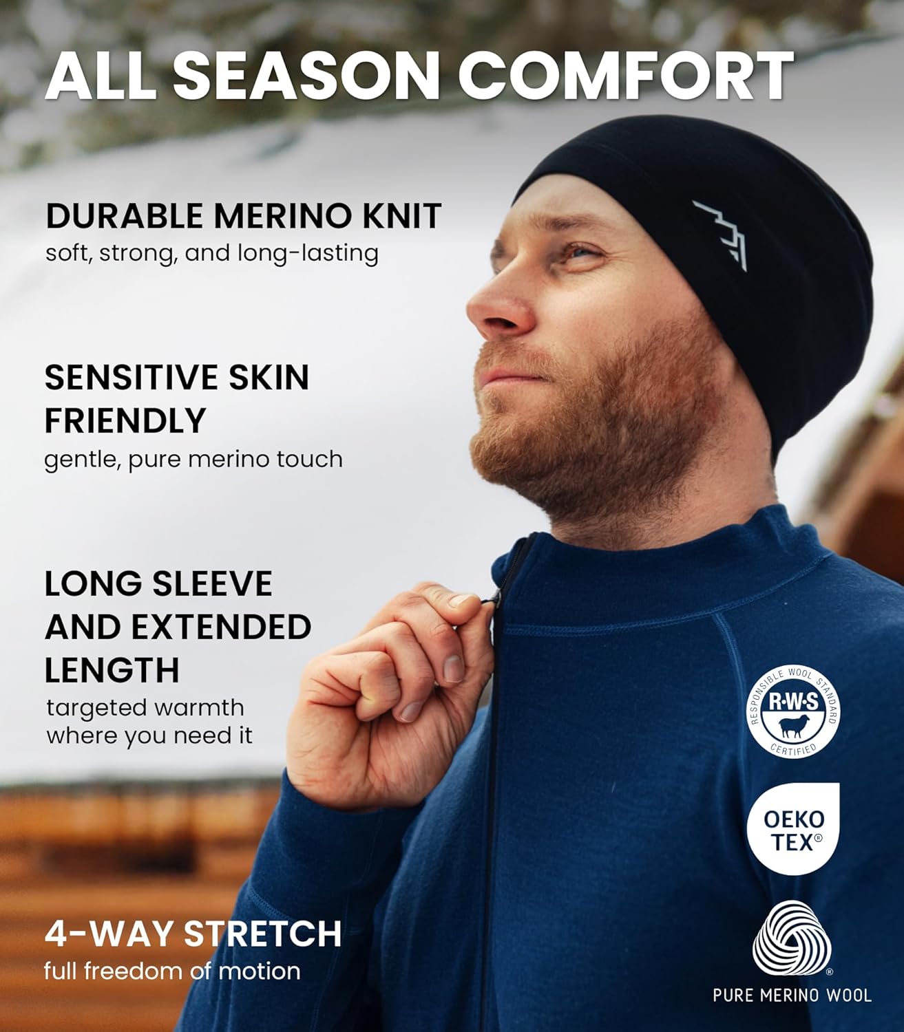 merino wool base layer men socks and sweater combo