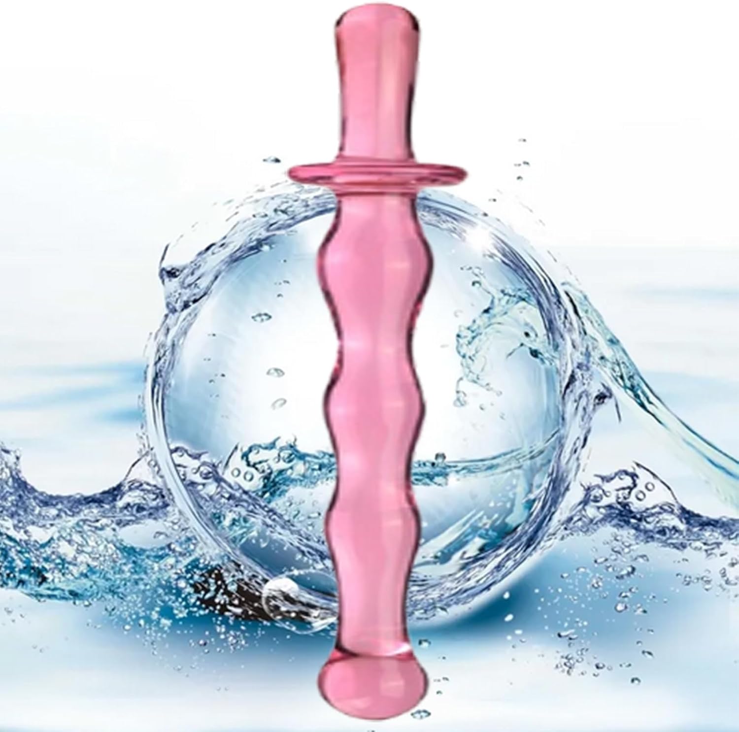 Crystal Glass Pleasure Wand Dildo Penis,Double Ended Dildo Crystal Penis G-spot Stimulator Women Masturbator Butt Plug Anal Sex Toy Glass Double Ended Dildo for Men Women(Style 2)