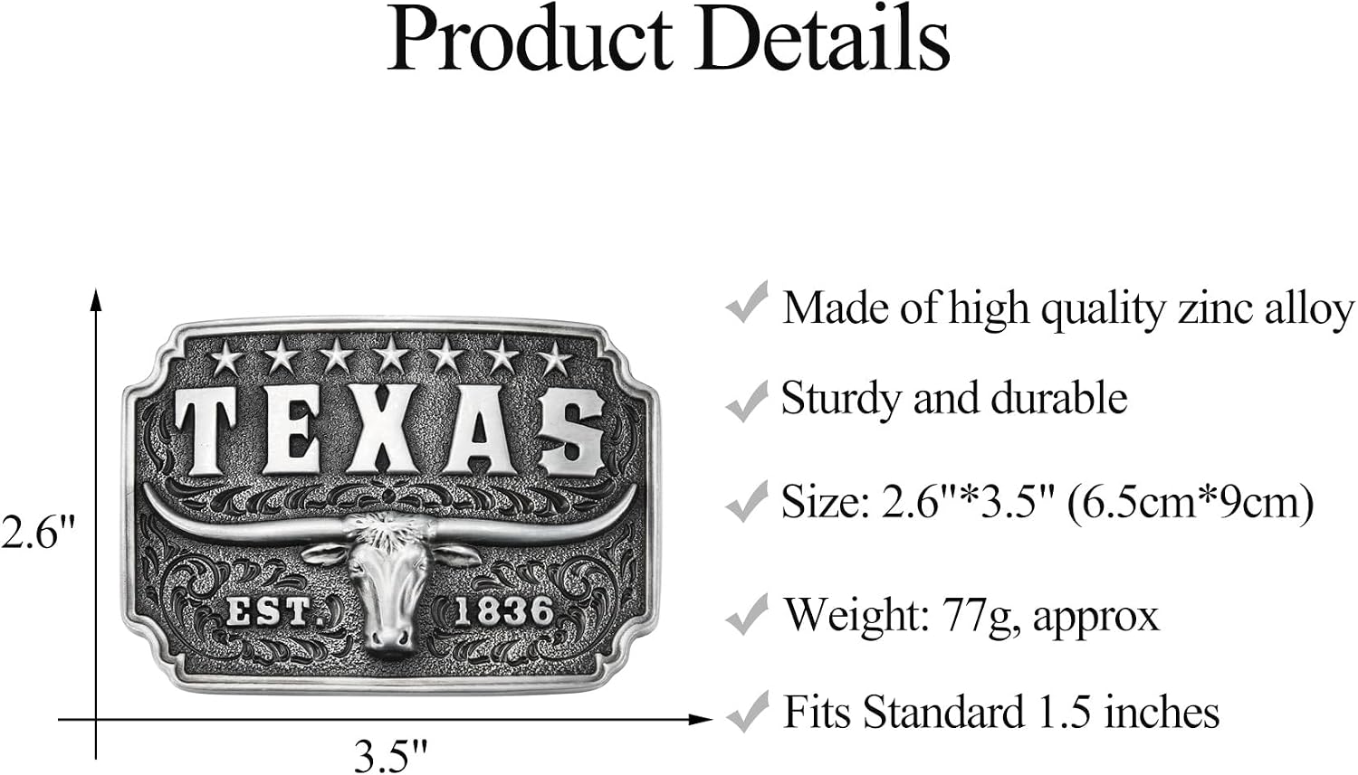 Western Belt Buckle for Men, Cowboy Antique Texas Longhorn Bull Belt Buckles for Men Women Halloween Christmas