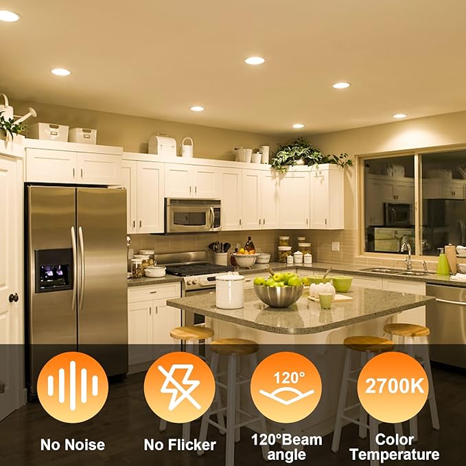 ChangM ChangM Led-inbouwspot, extra plat, 230 V, led-inbouwlamp, warmwit, 2700 K, Spotlight LED, 7 W, IP44, inbouwlamp voor woonkamer, keuken, badkamer en toilet, set van 8 photo 2