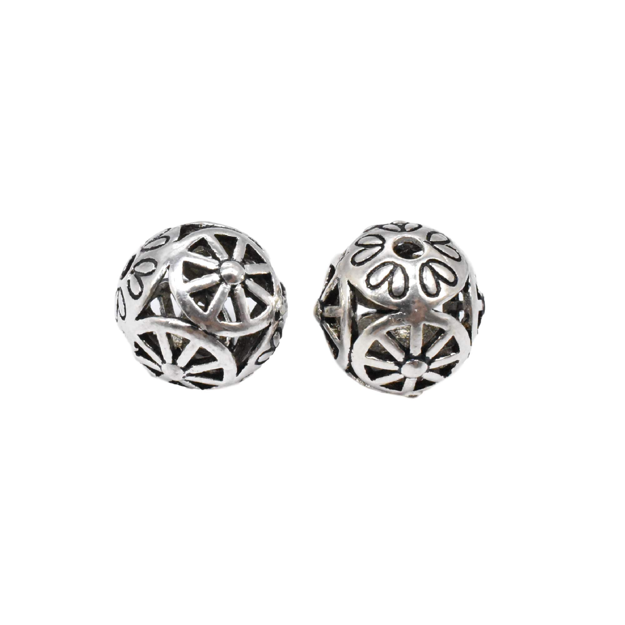 BBDMind2 Sterling Silver Wheel Beads, Steering Wheel Beads, Round Beads, 925 Silver Ball Beads, Bracelet Beads, Necklace Beads