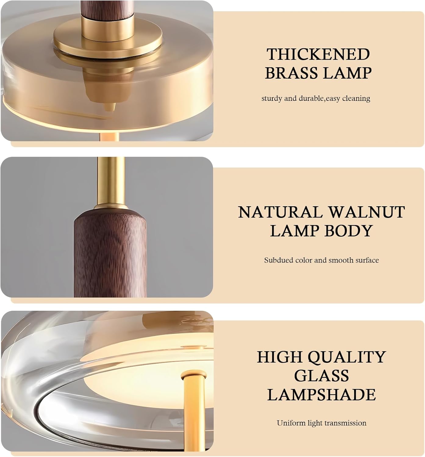SOMINA Modern Glass LED Pendant Light, 3 Lights Adjustable Suspension Fixture with Dimmable Warm White, Minimalist Chandelier for Dining Area, Kitchen Island & Bedside Lighting