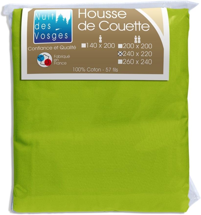 Cotoval Plain Dyed Cotton Duvet Cover, Aniseed, 220 x 240 cm