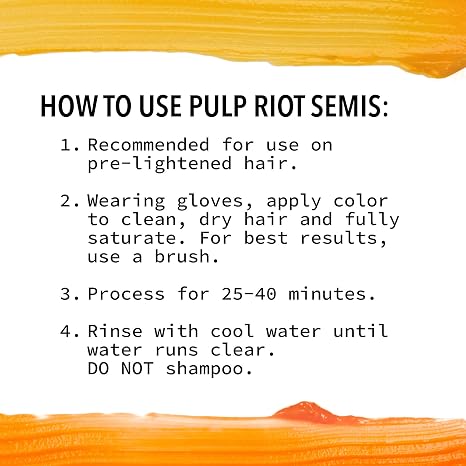 Pulp Riot Semi Permanent Hair Color Lasts Up To 40 Washes, Long-Lasting Vibrancy, Anti-Overworking Formula, Vegan, Conditioner-Based, 4oz Tube