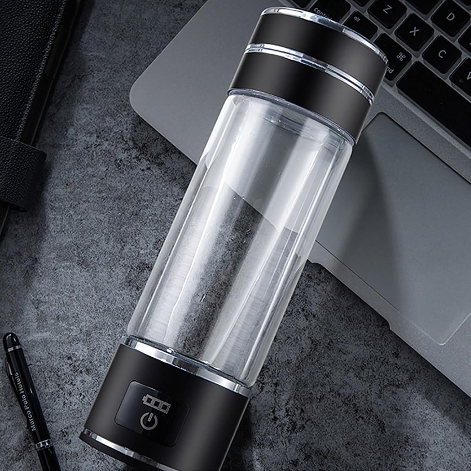 Hydrogen Alkaline Water Generator Ionizer Portable Hydrogen Water Bottle Discharge Ozone and Chlorine Mode 3Mins and 6Mins Make Hydrogen Content Up to 1000-1200 PPB for Hiking,Camping 350ML (Color :