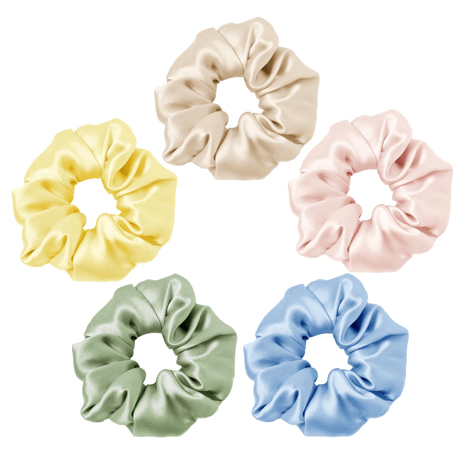 LILYSILK Women's 100% Silk Hair Scrunchies Ladies Elastic Hair Tie Bobbles Ponytail Holders for All Hair Type and Conditions and Preventing Hair Frizz Breakage Loss,Gradient Set - Image 2
