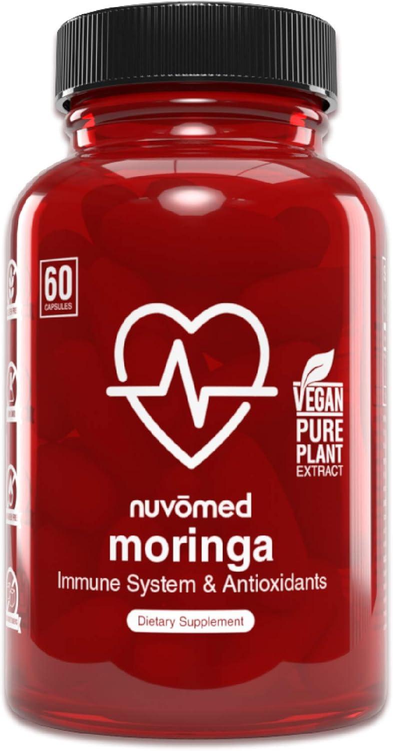 Nuvo-Med Moringa 8,000mg Extract with Vitamins & Antioxidants - Immunity and Anti-inflammatory Support, Transparent : Health & Household