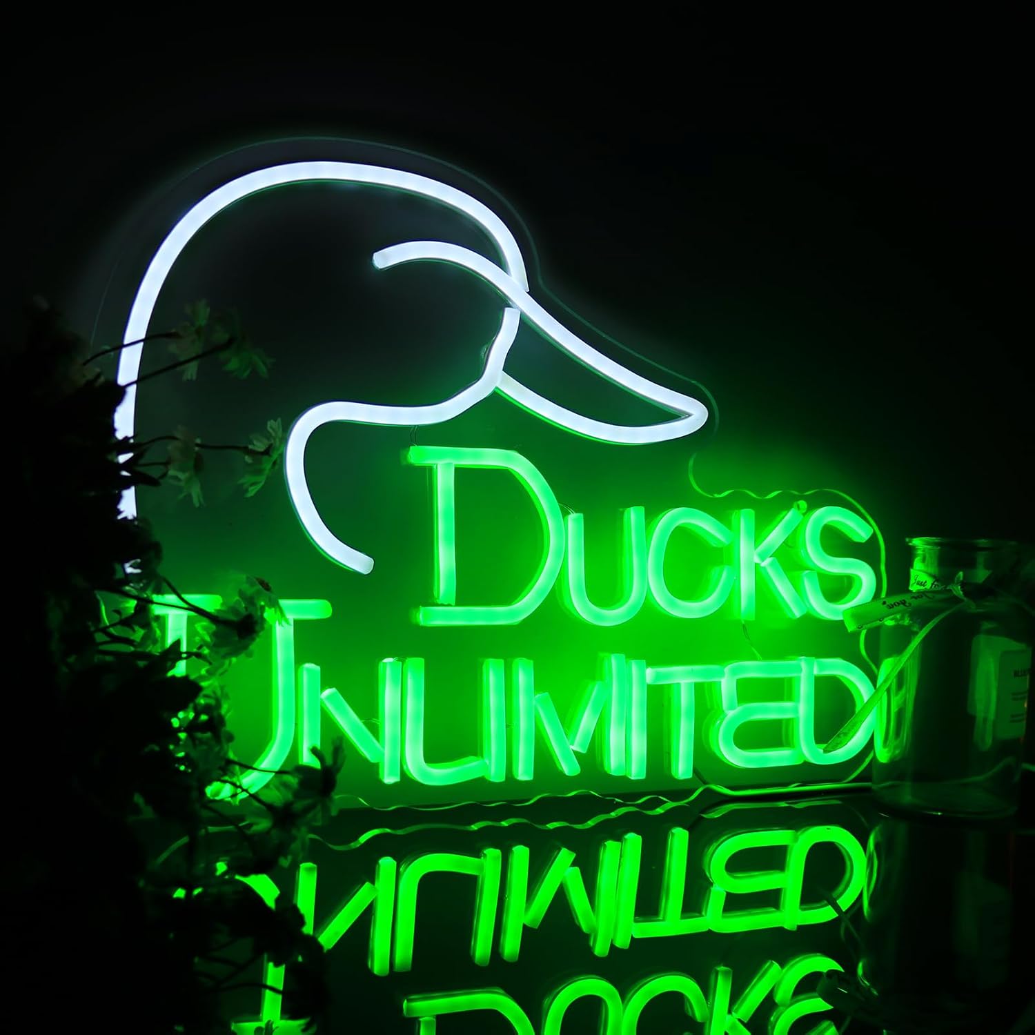 Ducks Neon Sign UnlImted Made With Led Duck Led Neon Light Sign for Wall Decor Game Room Man Cave Pub Party Restaurant Bar Hub Decor Birthday Gifts Funny Neon Gifts green?GreenDuck
