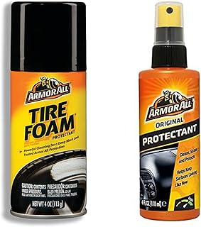 Armor All Tire Foam, Restores Deep-Black Look + Original Protectant Spray, 4 oz.
