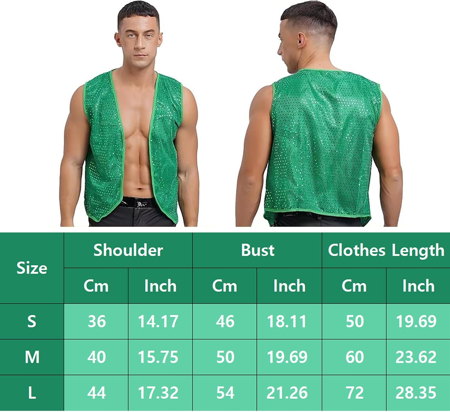 6 Pcs St Patrick’s Day Accessories Sequin Vest Leprechaun Costume Hat Faux Tie and Bow tie Beard Shamrock Necklace image 4
