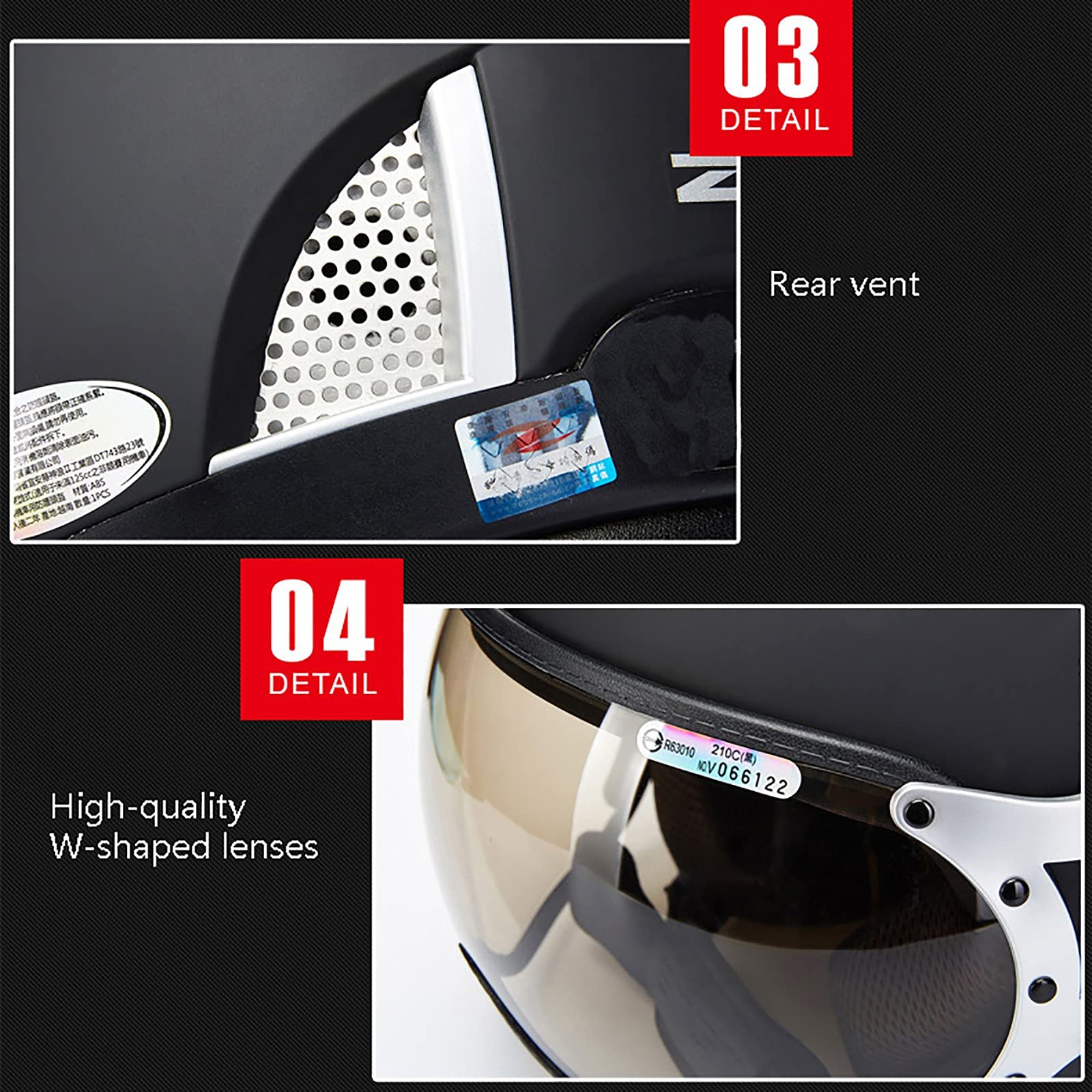 Casque De Voyage à Visage Ouvert Demi-casque De Moto Casque Rétro Certifié ECE Cruiser Chopper Scooter Léger Casque Pilote Jet Casque Avec Mentonnière Adulte Casquette Crash,B,S