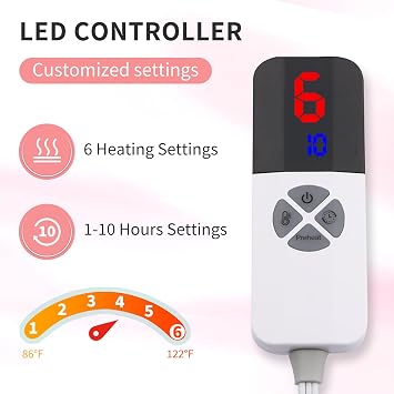 Heated Blanket Full Size, Electric Blanket Full with 6 Heating Levels