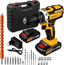 Cordless Drill/Screw machine 21V | Power Drill Drivers XT-series with 24pcs accessories kit | 2 x 2.0Ah | 2 Variable Speed & 18+1 Torque Electric Power Drill Cordless | kit for home