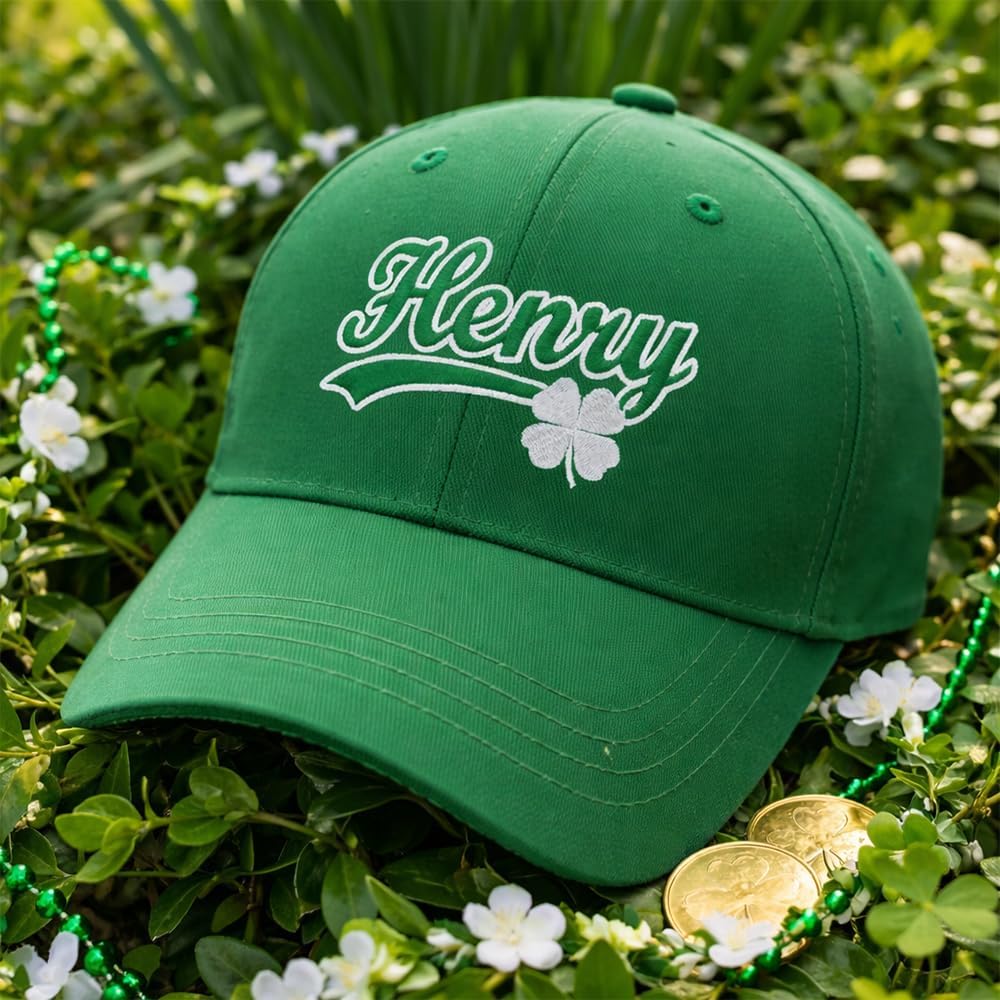 St. Patrick’s Day Custom Embroidered Hat, Shamrock Green Cap with Lucky Clover Hats, Irish Hat for Men & Women, Baseball Cap - Image 2