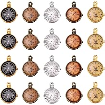 15Pcs Mixed Picture Color Retro Pocket Watch Clock Pendant Accessoires Fashion Jewelry Making Crafting Charms for DIY Necklace Bracelet Jewelry Findings Making Accessory