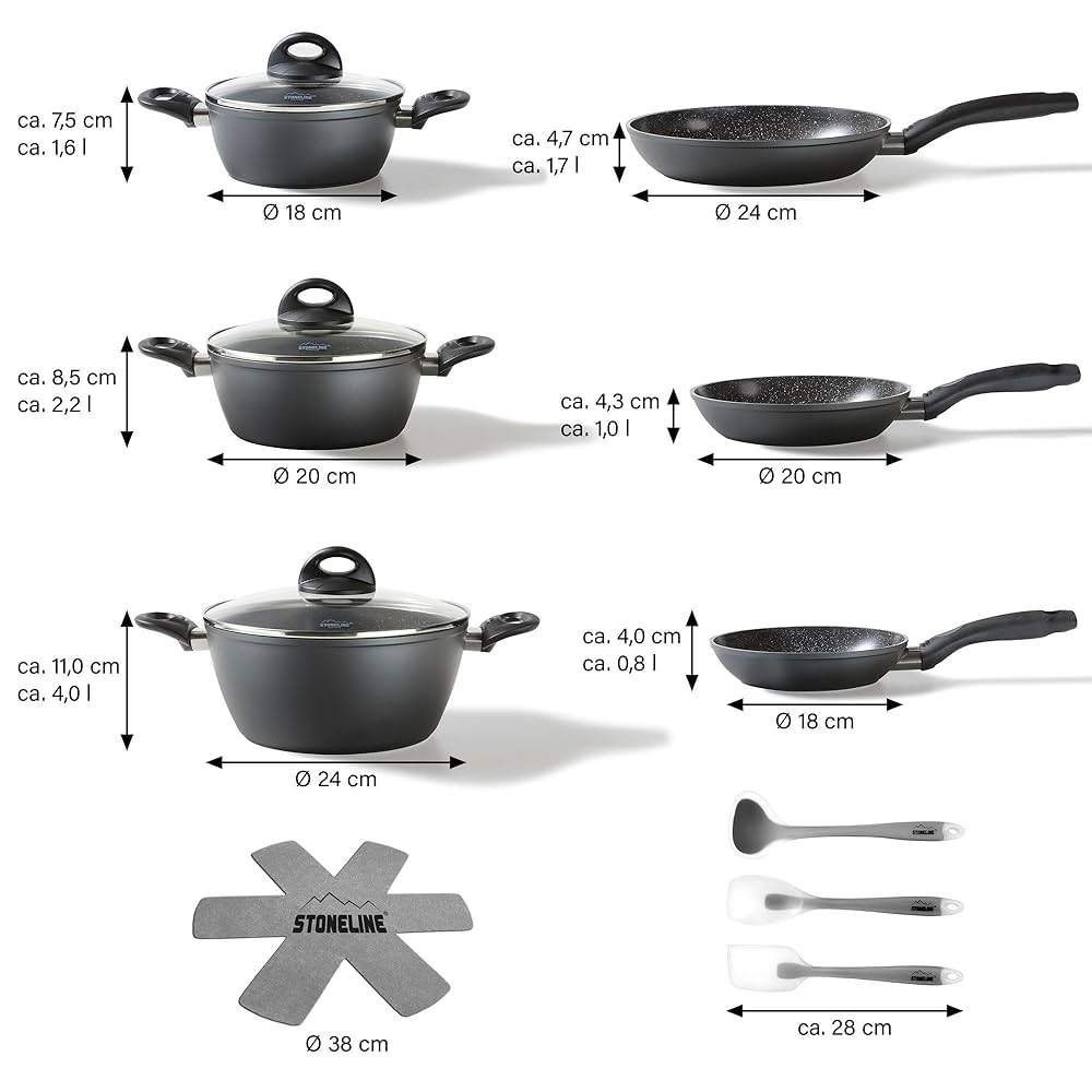 6-teiliges Topfset Rot Induktion - 3 Töpfe Mit Deckel Für Alle Herdarten