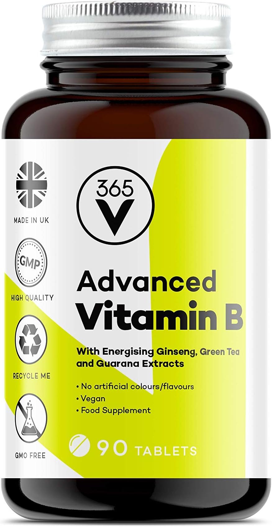 New Vitamin B Complex | 60 Capsules | High strength formula with all 8 B Vitamins B1, B2, B3, B5, B6, B12, D-Biotin, Folic Acid Ginseng, Guarana & Green Tea | Suitable for Vegetarians & Vegans