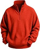 Attine Boys Waffle Knit Shirts Quarter Zip – Relaxed Long-Sleeve Fit