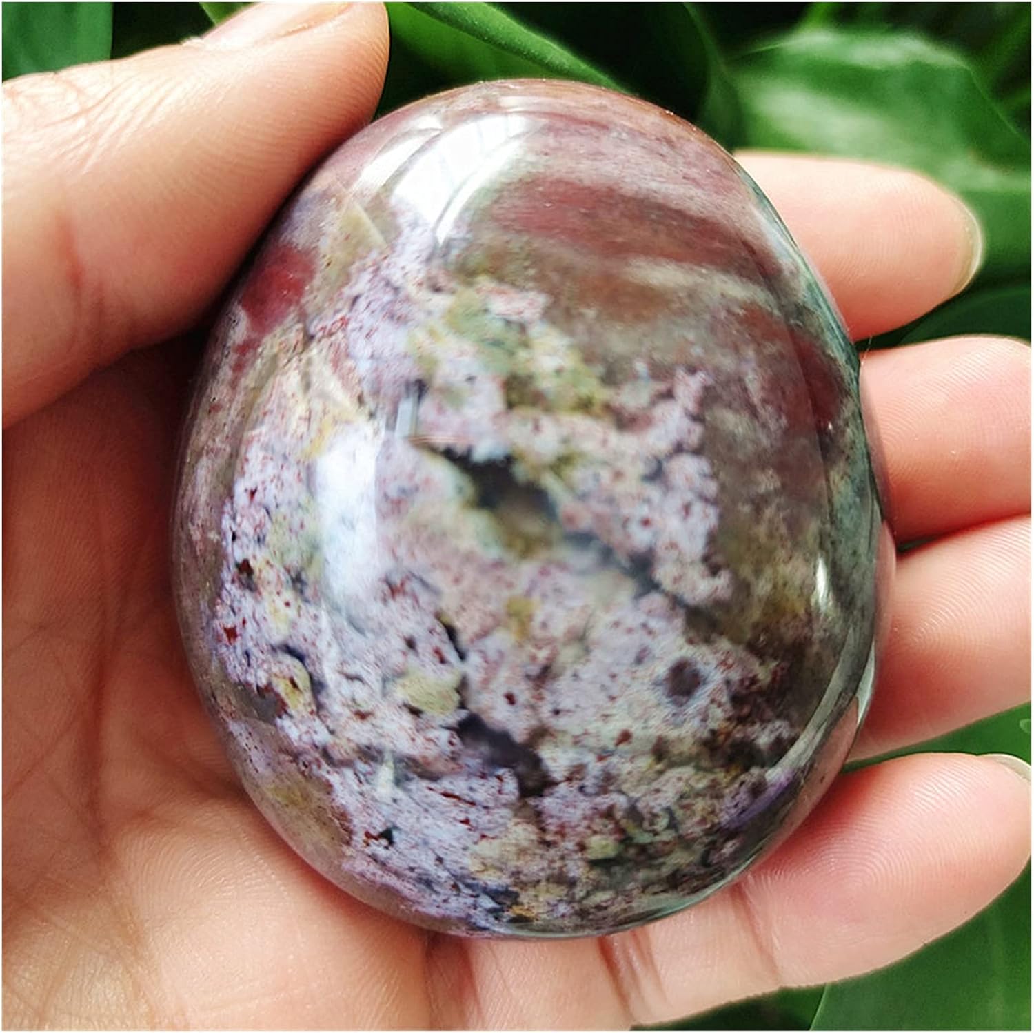 FidemM Natural Crystal Rough Natural Stone Marine Jasper Palm Healing Crystals Decorative Collection Stones and Crystals (Color : A160 104g)