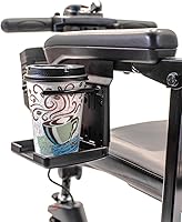 Vista 3 de Pride Mobility Portavasos plegable Go-Go Scooter C-Style Moldeado Asiento Apoyabrazos Negro