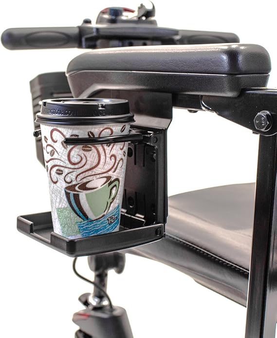 Pride Mobility Cup Holder Folding Go-Go Scooter C-Style Molded Seat Armrest Black