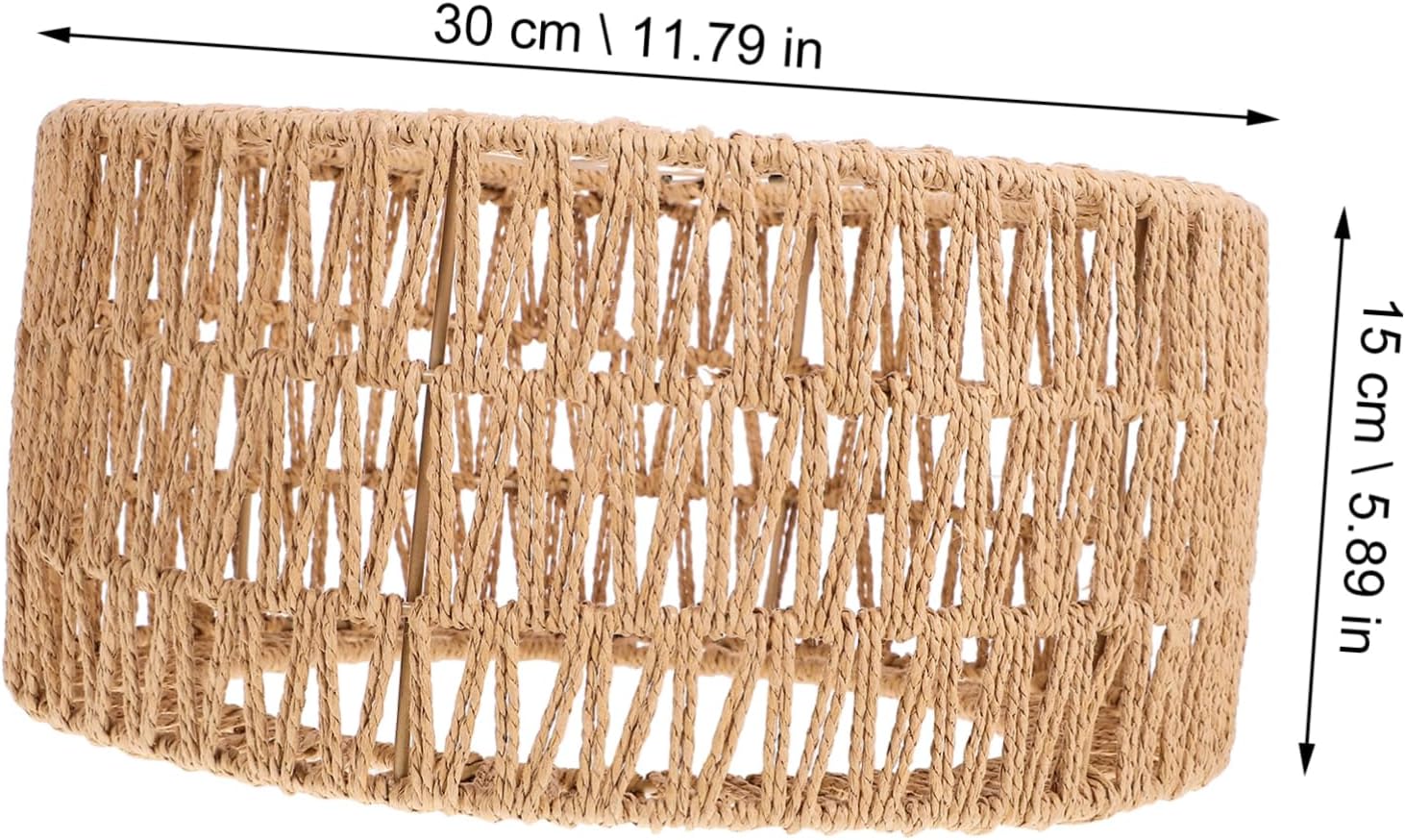 Cabilock Large Straw Rope Lampshade Ceiling Decor Rustic Hanging Light Fixture for Chandelier