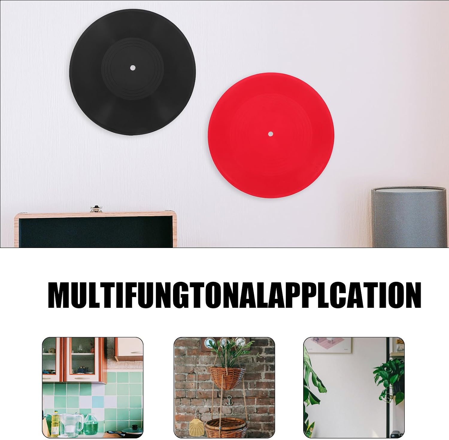 Alipis 3pcs Vintage Vinyl Record Plastic Hanging Accent Wall Decor for Home image 3