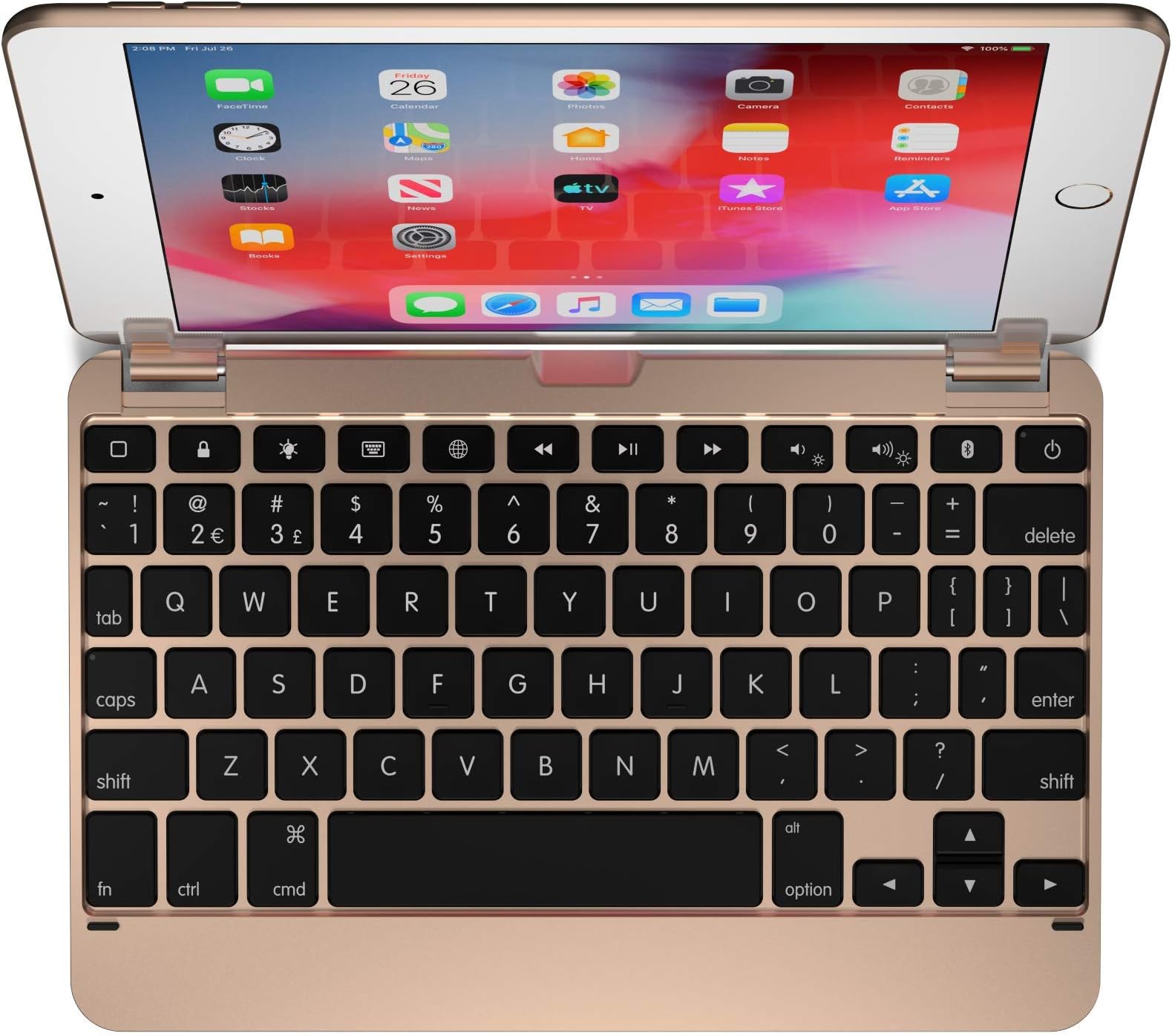 Brydge 7.9 Keyboard for iPad Mini (5th Generation) and iPad Mini (4th Generation) | Aluminum | Bluetooth | Rotating Hinges (Gold)