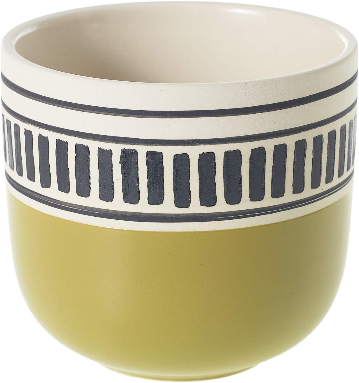Eclectic Olive Green Ceramic Planter Pot