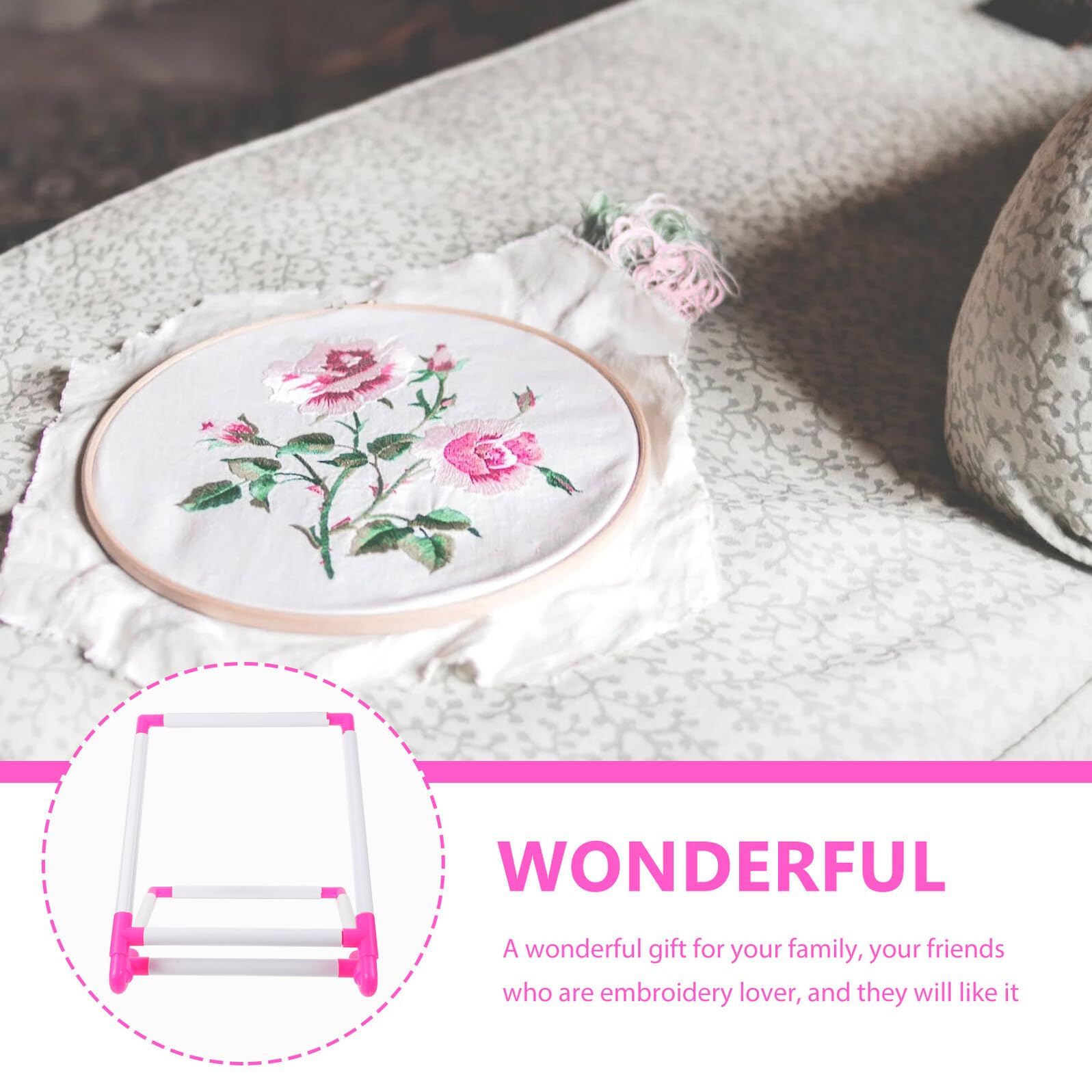 TOPBATHY Aro para Punto de Cruz Pequeño de Plástico Clip Círculo Ajustable para Bordar Accesorios para Manualidades y Costura Marco Portátil para Bordado y Patchwork