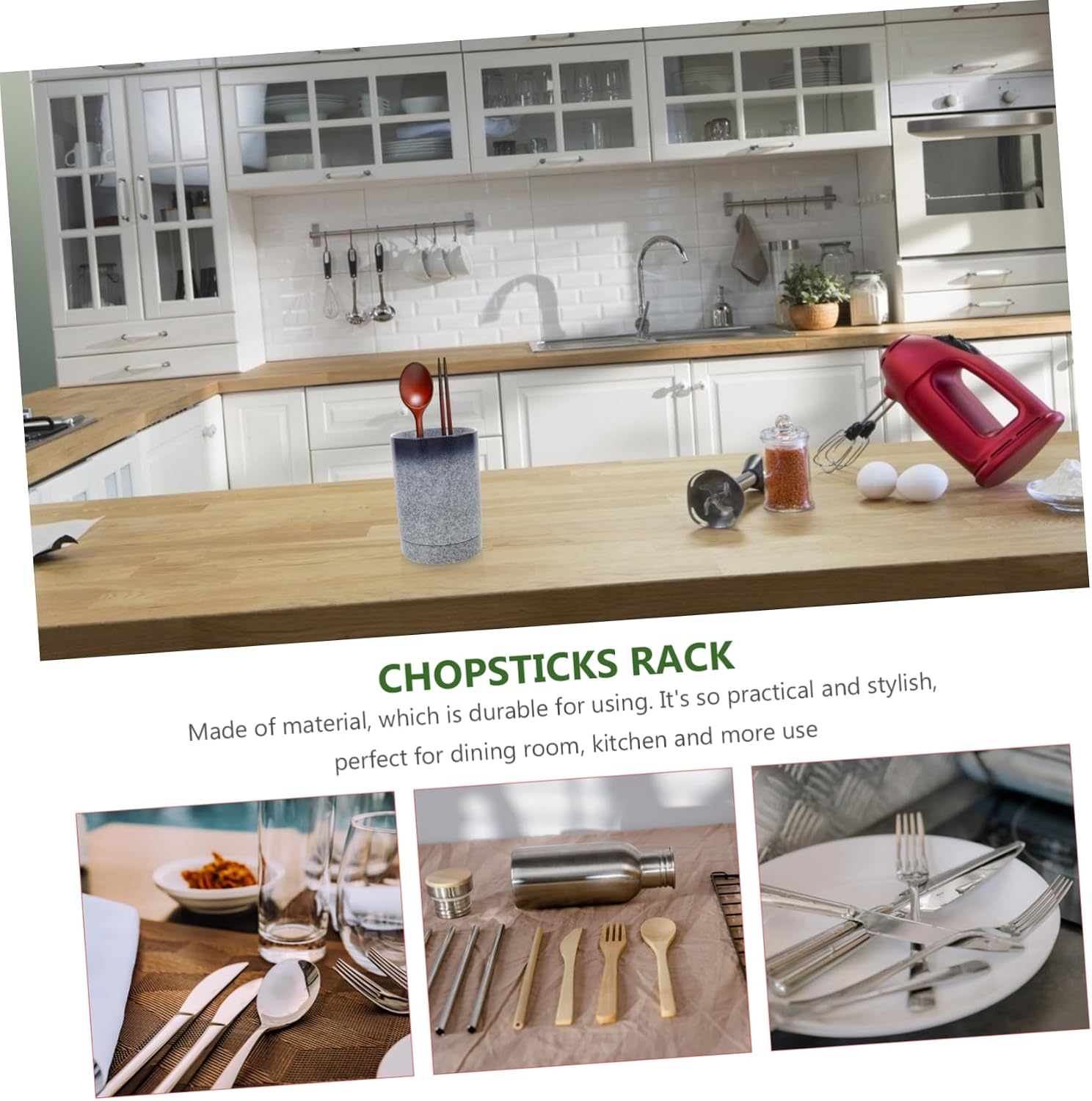 MAGICLULU Ceramic Chopstick Tube under Sink Organizer Kitchen Sink Storage Container Drain