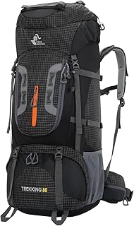 Bseash Mochila impermeable de 80 L para senderismo, camping, con cubierta para la lluvia, ligera, para deportes al aire libre, viajes, escalada, turismo