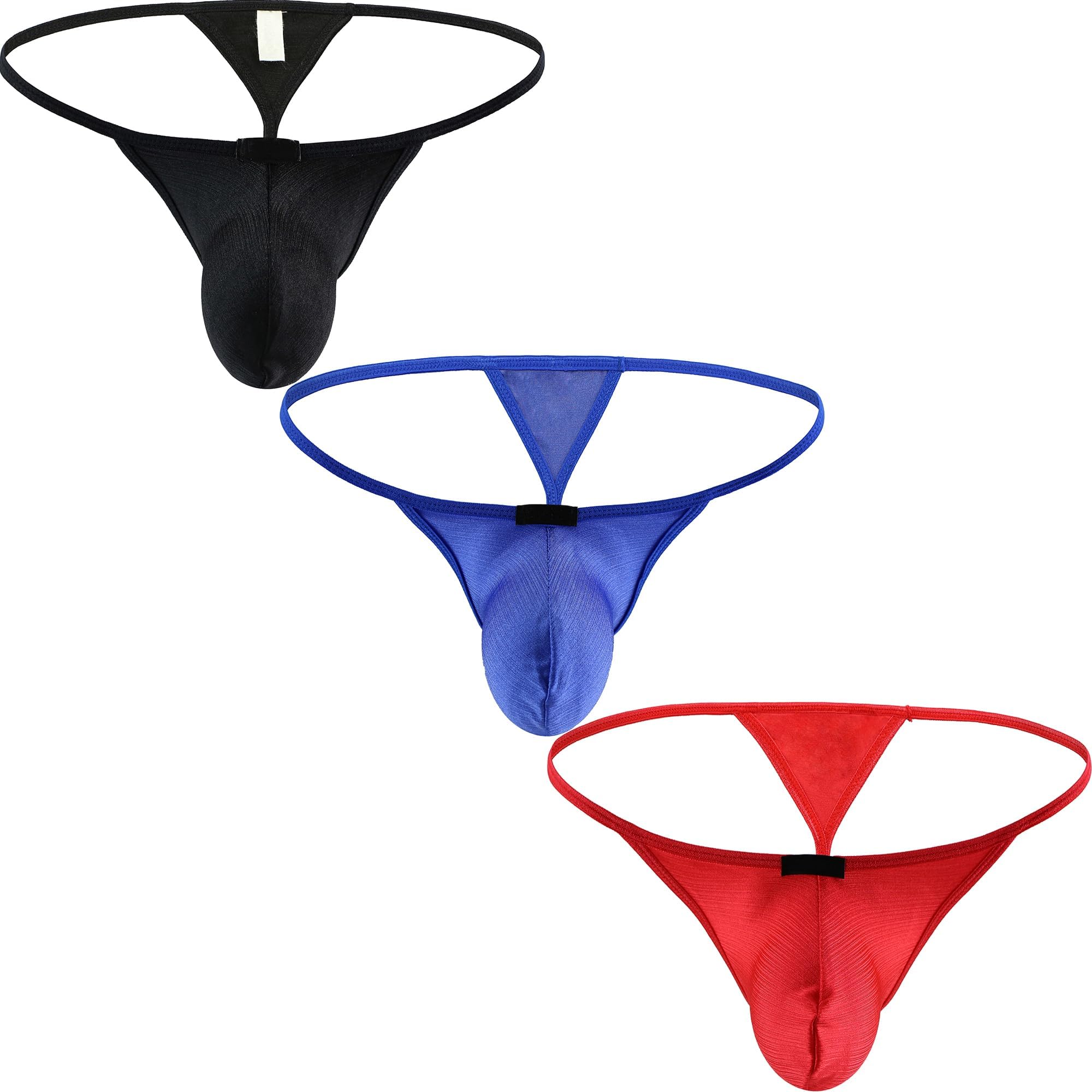 Men's 3 Pack Lift-up Pouch G-string Underwear Low Rise String Thong Sexy Y-back Underpanties for Men