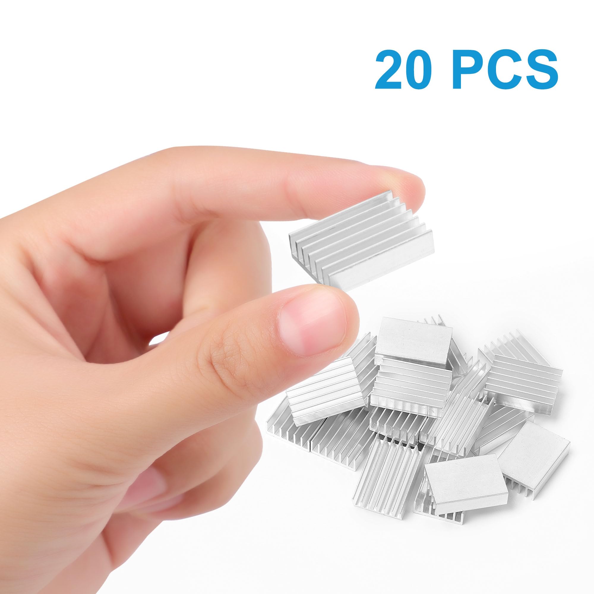 Uxcell Alu-Kühlkörper Mit Klebepad – 6x20x20 Mm Für 3D-Drucker & Elektronik | 4 Stück