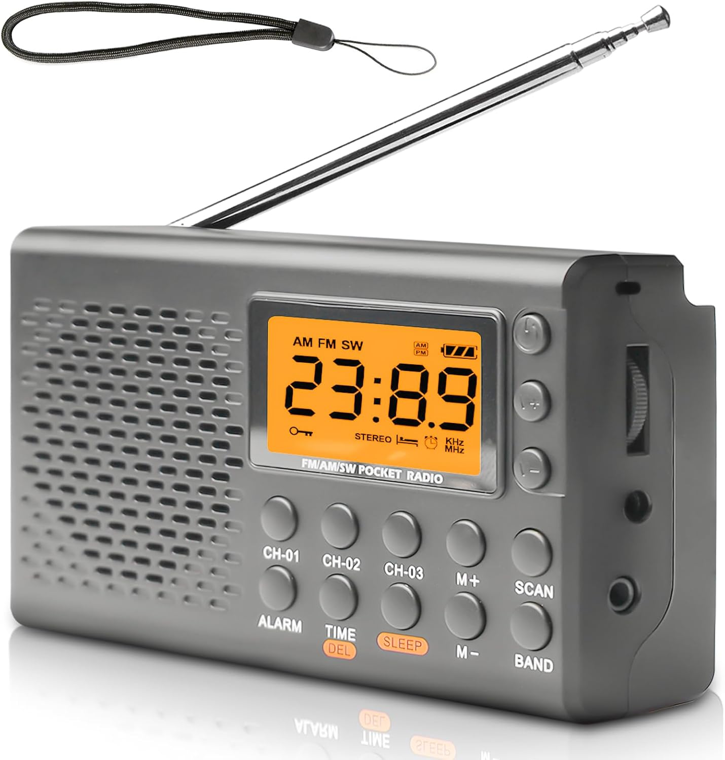 Przenośne radio, AM, FM, SW radio walizkowe z wyświetlaczem LCD, zasilanie bateryjne, wbudowany głośnik, alarm uśpienia, timer, wejście na słuchawki, radio kuchenne, 35 ustawień wstępnych, małe radio