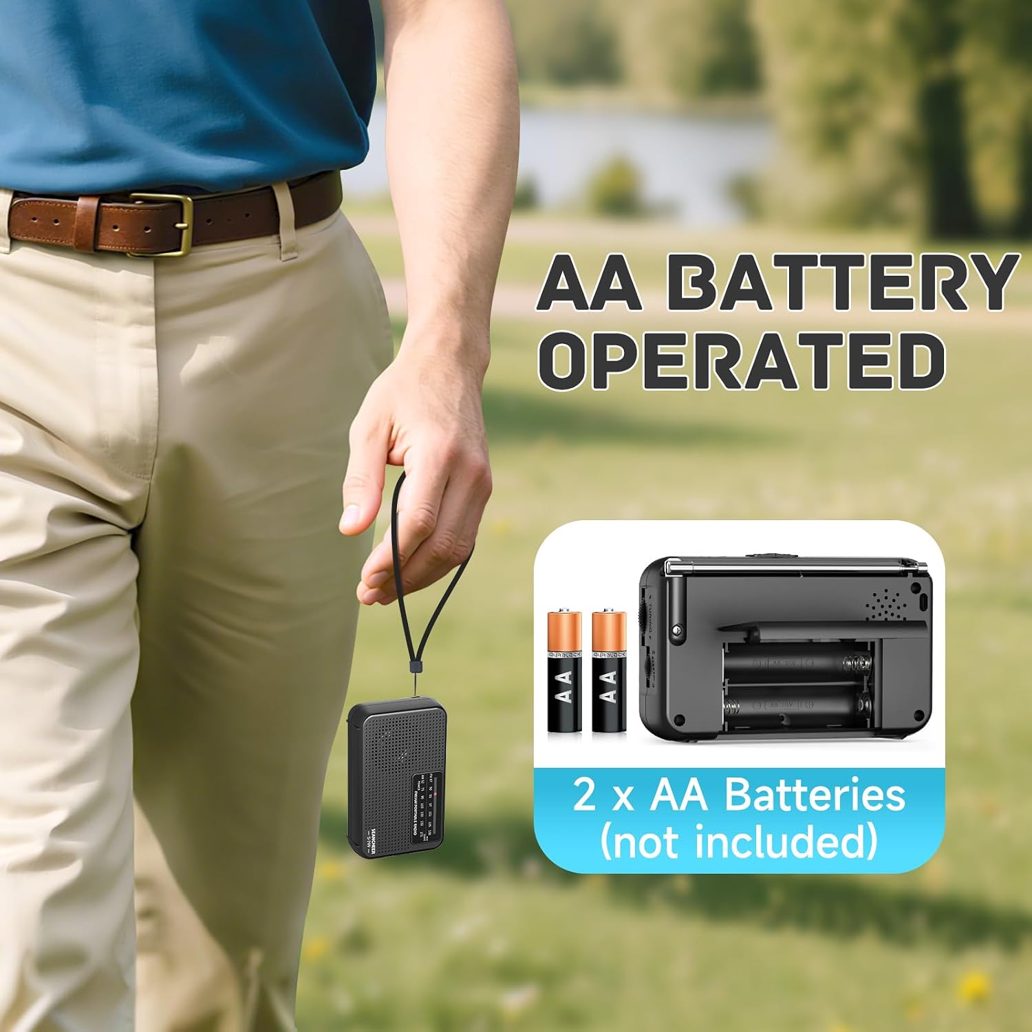 799 Mini Radio AM FM, Battery Operated Radio with Lanyard, Excellent Reception, Portable Radios AM FM, Transistor Radios with Headphone Jack, Antenna, Weight 2.7oz