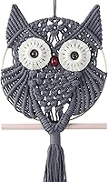 Vista 18 de MVSUTA Owl Burgundy Cotton Handmade Macrame Wall Hanging Tapestry Home Decor Art and Red Craft Wonderful Decoration Woven Boho Ornament for Office