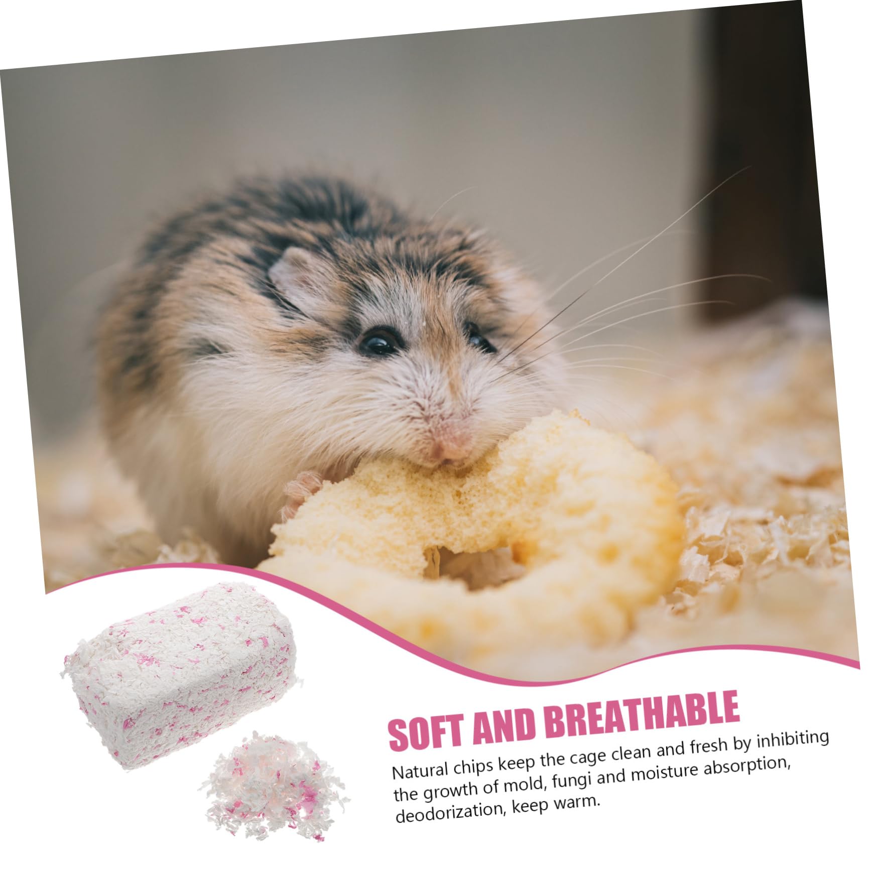 BESTonZON Staubfreie Papierstreu für Hamster und Chinchillas Saugfähig Flauschig 450g 1 Beutel für Saubere und Frische Käfige