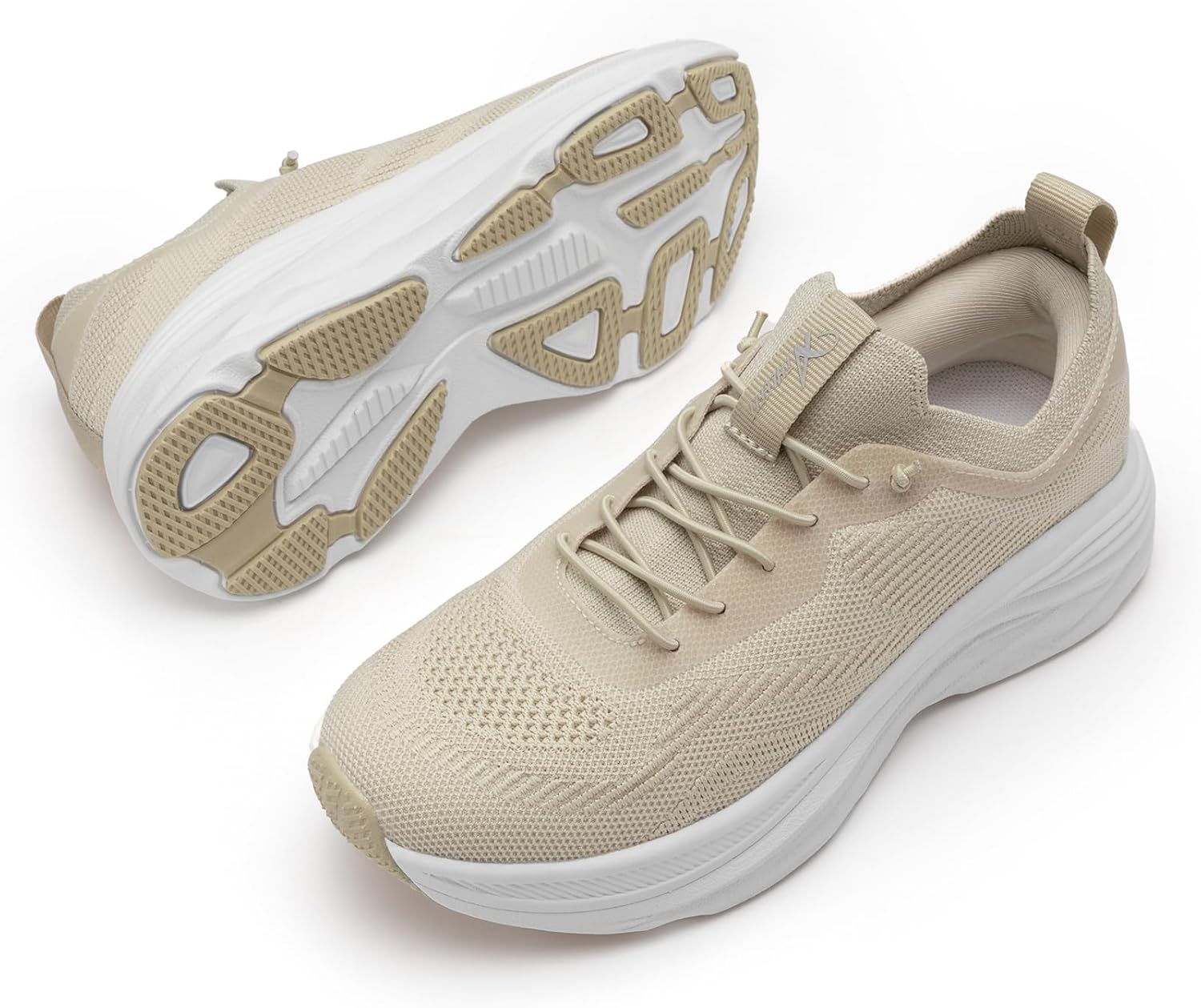 Athlefit Women's Slip On Walking Tennis Shoes Hands Free Non sllip Lightweight Breathable Gym Workout Athletic Sneakers 7.5 Khaki image 5 of 6 B0F9Y9DTJB