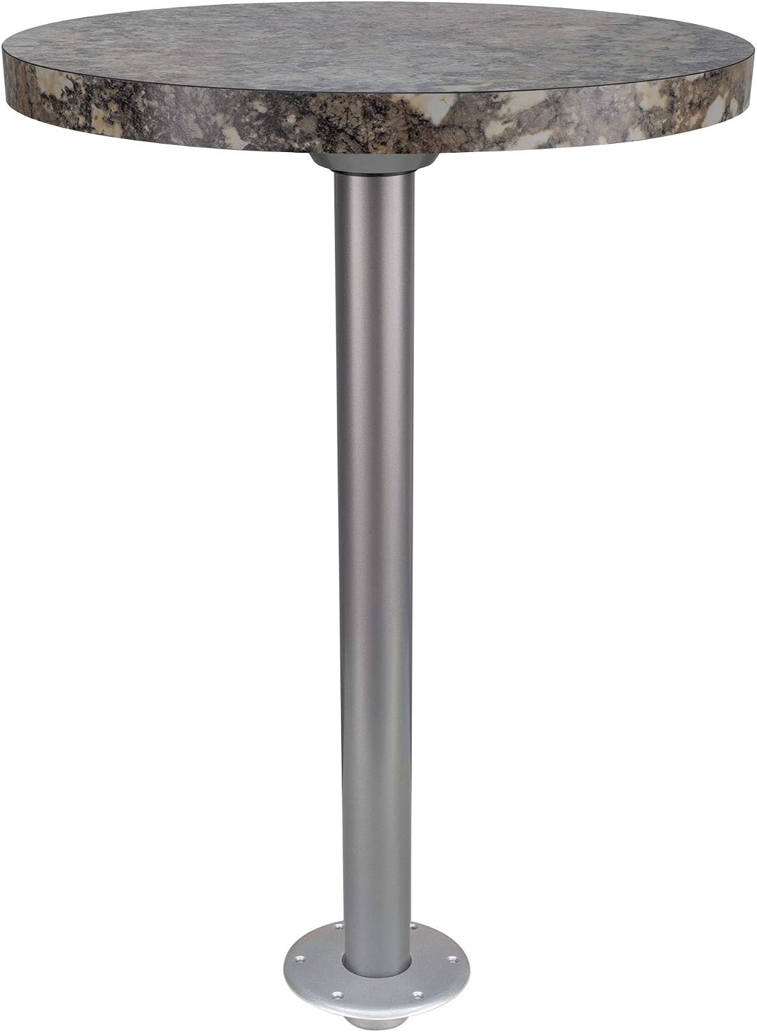 RecLite 18" LS Round RV Table | Optional Leg with Flush or Surface Mount | Granite Chocolate or Luna Imperial | RV Furnishing (No Leg, Granite Chocolate)