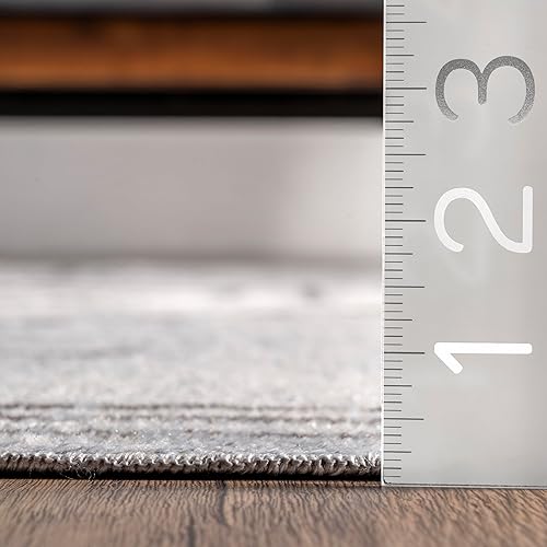 Miniatura 2 de nuLOOM Kyleigh - Alfombra lavable a máquina, 2 pies 6 pulgadas x 8 pies, color gris