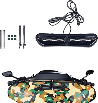 Plug & Play LED Vent Insert Turn Signal Light Fit For Harley | White DRL & Amber Turn Signal,Compatible With Harley Touring Street Glide Ultra Limited 2014-2023, ABS Plastic ,Black
