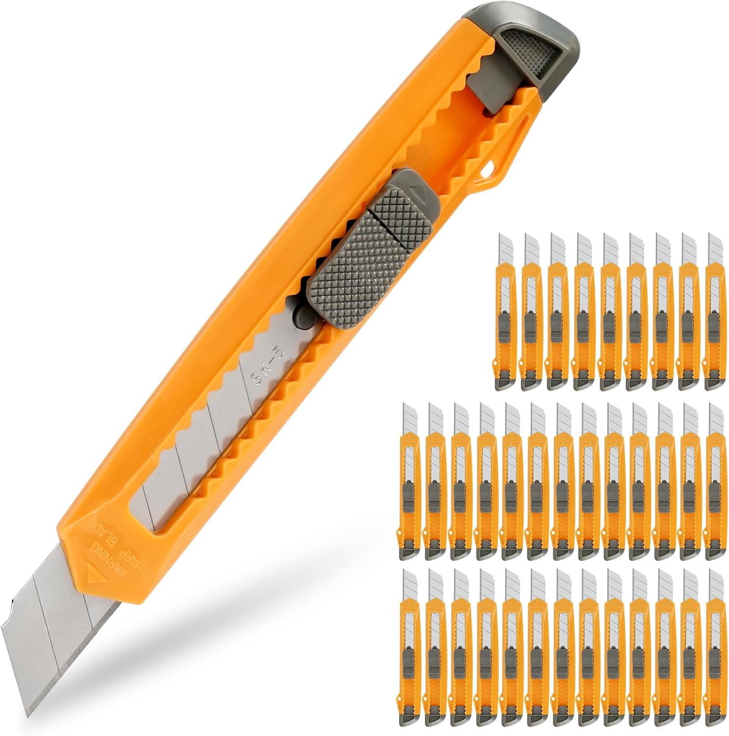 Mulwark Utility Knife - 18 mm Retractable Box Cutter - Utility Knives Set of 36 Cutting Knife for Crafts