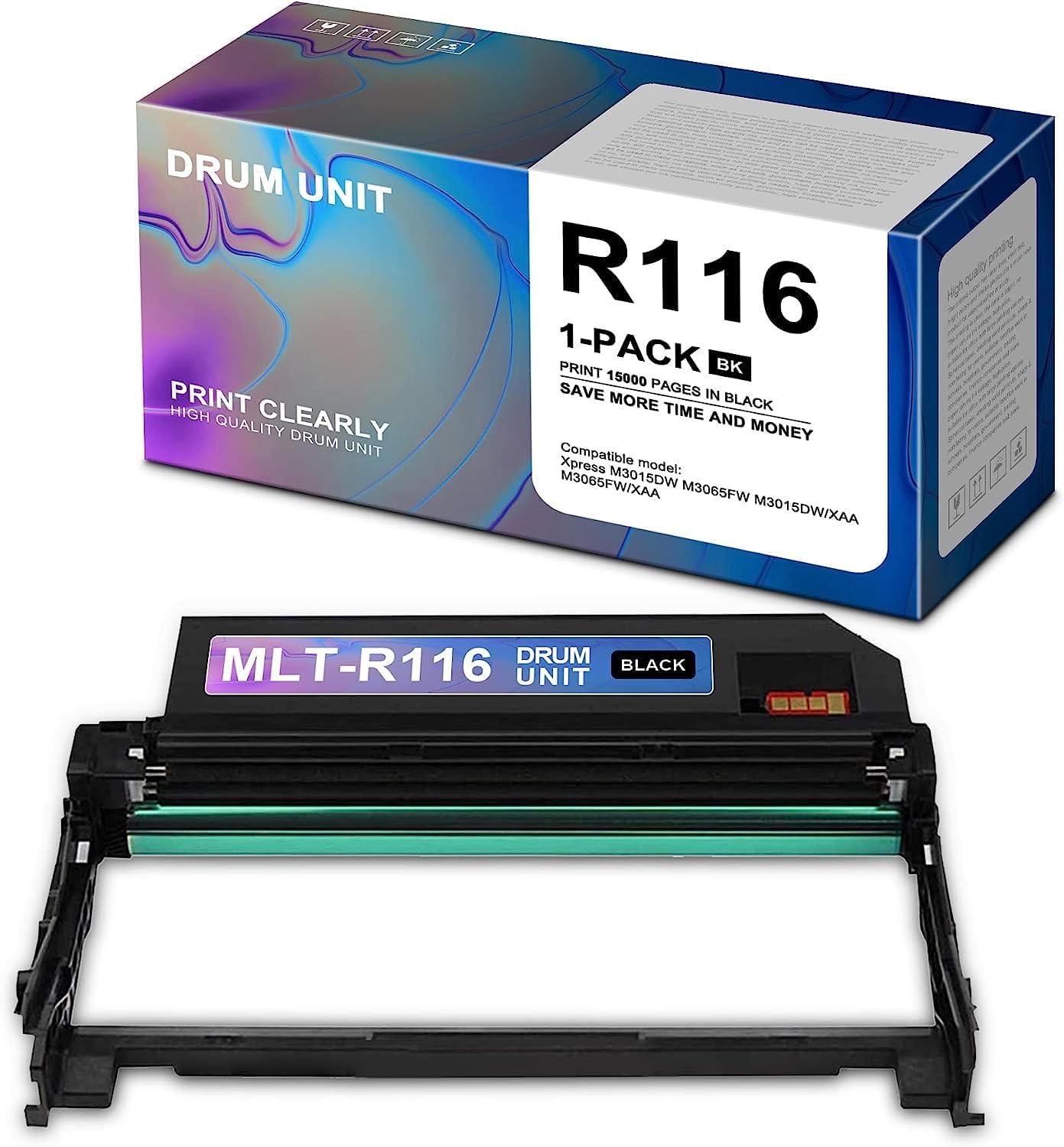 1-Pack Compatible Black MLT-R116 Drum Unit R116 Replacement for Xpress M3015DW M3015DW/XAA M3065FW M3065FW/XAA Printer (Toner Not Include) - Sold by TXSMGS