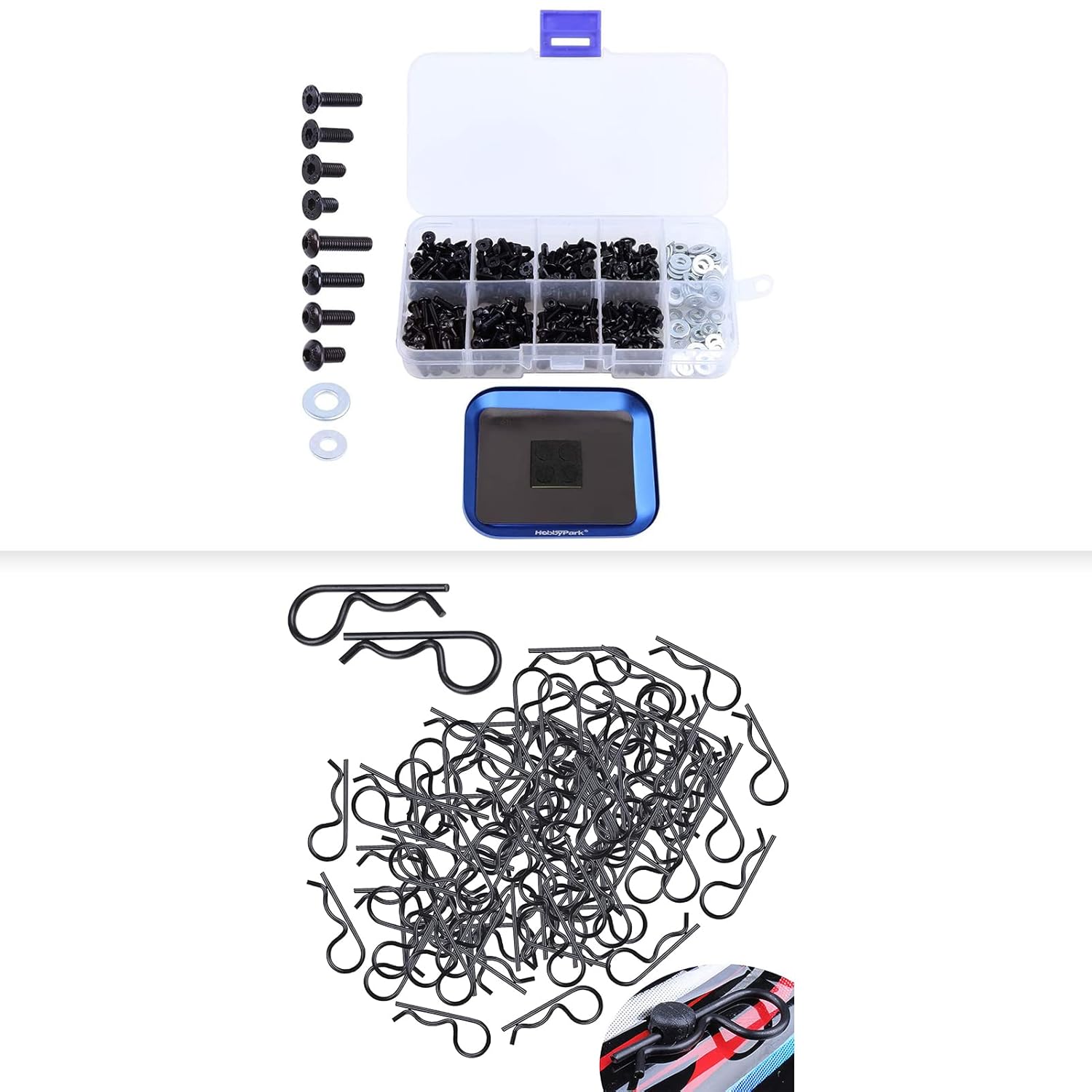 HobbyPark RC Body Clips & RC Screws Assortment Set, Screw