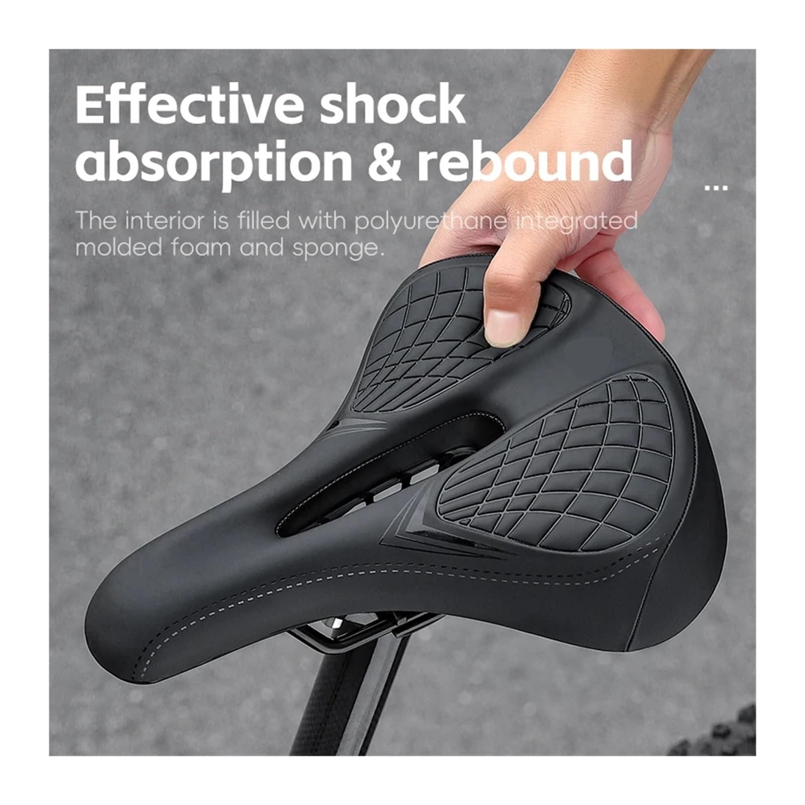 Sillín de bicicleta cómodo a prueba de golpes para bicicleta MTB Road Hollow Transpirable Mountain Cycling Cushion