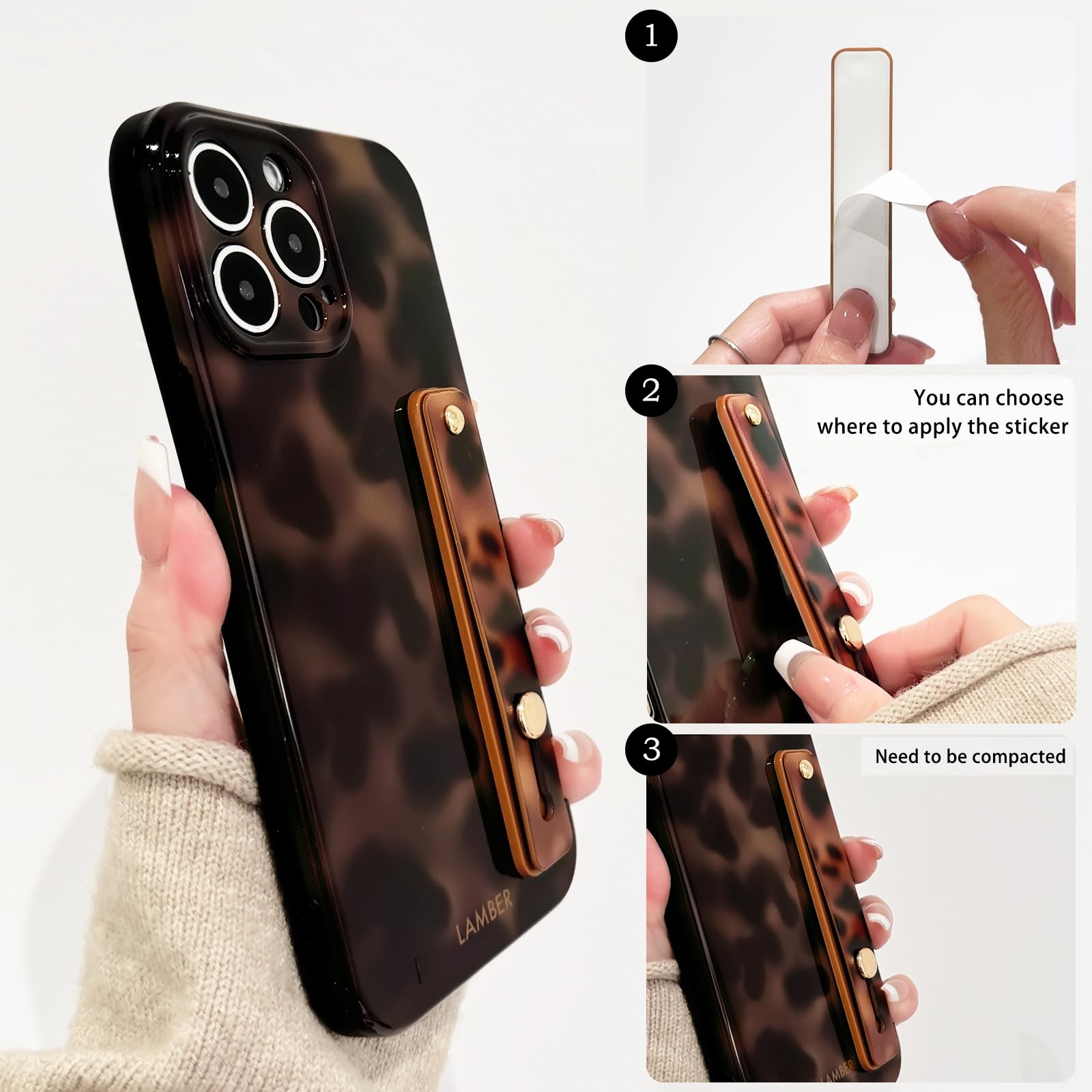 Custodia IPhone 14 Pro Max Leopardata Chic | Morbida E Lucida Alla Moda Per Ragazze - Marrone